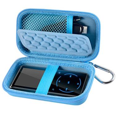 Imagem de Capa para MP3 e MP4 Player para SOULCKER/G. G. Martinsen/Grtdhx/iPod Nano/Sandisk Music Player/Sony NW-A45 e outros tocadores de música com Bluetooth. Adequado para fones de ouvido, cabo USB, cartão de memória - azul