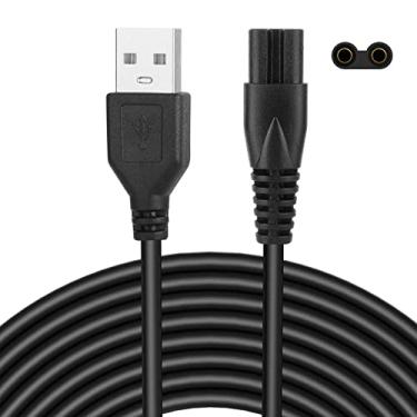 Imagem de Cabo de carregamento de substituição para barbeador de cabeça, cabo de alimentação, cabo USB recarregável, linha de dados USB para barbeador elétrico