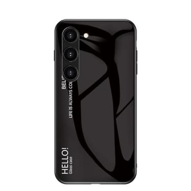 Imagem de MZCHENYI Capa para celular Asus 602, dez estilos de cores, vidro líquido leve, toque nu, à prova de explosão, resistente ao desgaste e resistente a arranhões, capa de telefone gradiente moderna preta