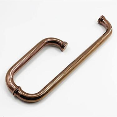 Imagem de Puxador de porta de vidro redondo de aço inoxidável com box para chuveiro comercial, bronze