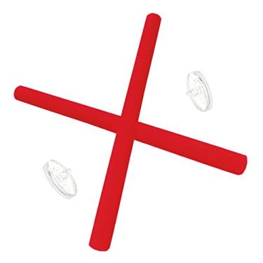 Imagem de EZReplace Kits de borracha de substituição para almofadas de nariz para óculos de sol Oakley Metal Plate OX5038 - Serve para placa de metal Oakley (vermelho)