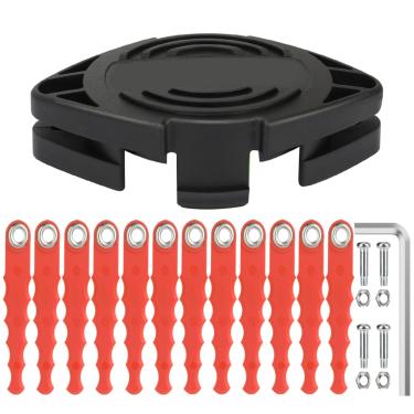 Imagem de Eyoloty Lâminas de substituição de cabeça de policarbonato RS-136 compatíveis com aparador de cordas Black Decker ST4500 ST1000 ST4000 GE600 CST800 ST6800, com 12 lâminas de substituição flexíveis,