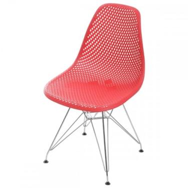 Imagem de CADEIRA COLMEIA PP VERMELHA BASE METAL - OR DESIGN