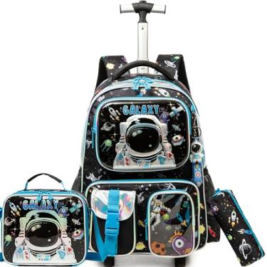 Imagem de Mochila infantil com rodinhas para meninas e meninos para estudantes do ensino fundamental