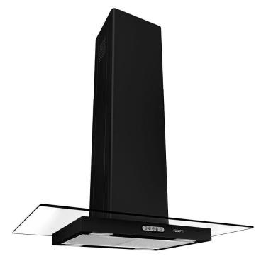 Imagem de Coifa Fogatti Ilha Vidro Reto E Temperado 90cm Preto 110v