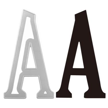 Imagem de Briartw Matriz de corte de letras maiúsculas "A" de 7,87 polegadas | Estêncil de metal do alfabeto de 20 cm de altura para fazer cartões, álbuns de recortes e artesanato DIY | Perfeito para decorações
