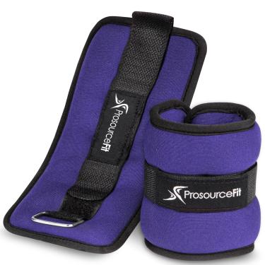 Imagem de ProsourceFit Conjunto de 2 pesos de pulso no tornozelo, ajuste confortável ajustável, 2,3 kg para mulheres e homens, roxo