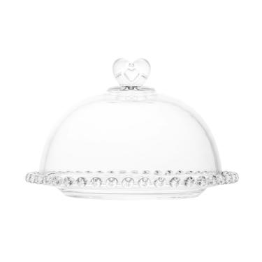 Imagem de Queijeira / Boleira c/ Tampa Cristal Coração 19,5x13cm - Lyor