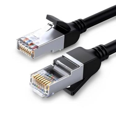 Imagem de Cabo de Rede RJ45 Cat6 UTP Macho 5 Metros Preto Conexão Rápida e Segura para Internet Alta Velocidade Ideal para Escritórios e Residências Amplos