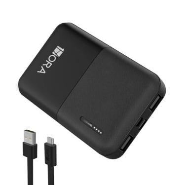 Imagem de Power Bank Carregador Portátil 1Hora, com Cabo Usb A/C Preto, Bateria Externa Compacta Carregamento Rápido Ideal para Viagens e Uso Diário
