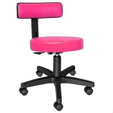 Imagem de Cadeira Mocho Para Dentista, Tatuador, Podólogo Direto da Fábrica. (Pink)