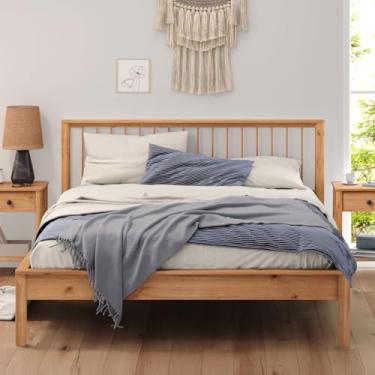 Imagem de IDIMEX Cama Casal Queen de Madeira Moderna Apoana Madeirado