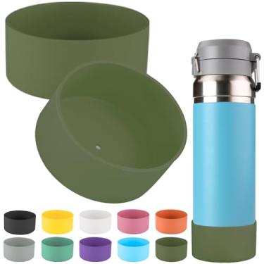 Imagem de Garrafa de água Stanley Quick Flip GO, 2 peças de manga de bota de silicone compatível, para garrafa Stanley Quick Flip GO Water 1,020 g. Evite arranhões e ruídos (verde militar, 1,020 g)