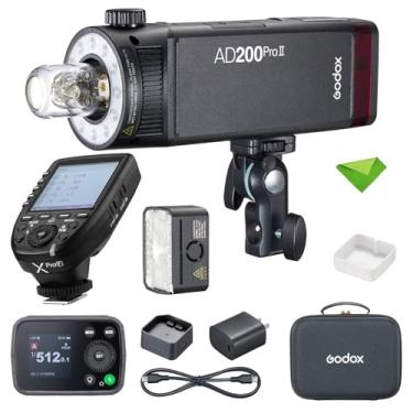 Imagem de GODOX AD200 Pro II AD200Pro II 200Ws 2.4G Flash Strobe + Godox XPro-F Flash Trigger para Fuji, 0,01-1,8s Reciclagem Bi-Color LED Modelagem TTL Pocket Monolight para Câmeras DSLR