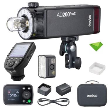 Imagem de GODOX AD200 Pro II 200Ws 2.4G Flash Strobe + Godox XPro-S Flash Trigger para Sony, 0,01-1,8s Reciclagem Bi-Color LED Modelagem TTL Pocket Monolight para Câmeras DSLR