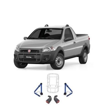 Imagem de Par de Cintos de Segurança 3 pontos Strada+ Par de Fechos - HCML, Azul