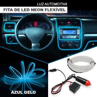 Imagem de Fita Barra Led P/ Painel Azul Gelo Claro Bebê Chevrolet S10 2009 2010 