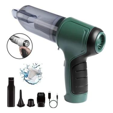 Imagem de Limpeza Moderna: Mini Soprador Aspirador 3 em 1 Veicular Recarregável.