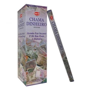 Imagem de Incenso Natural HEM - Chama Dinheiro 8 Varetas Purificação Energética 