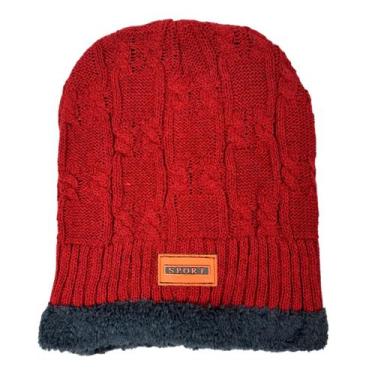 Imagem de Touca Lã Gorro Adulto Frio Inverno Forrada Antialergica - Darujo, Verm