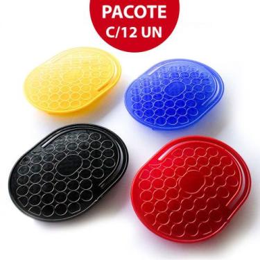 Imagem de Escova Pente Oval Masculina Pente de Bolso Safira Plástico PCT 12 Un