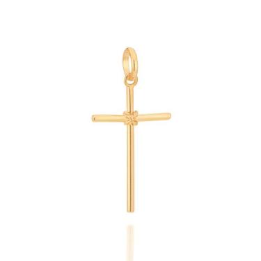 Imagem de Pingente banhado ouro 3x 24k 18k e 22k unissex cruz lisa rommanel 5401