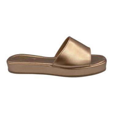 Imagem de Tamanco Feminino Confortável Flatform LiaMalia, Cobre, 38