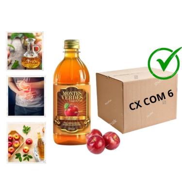 Imagem de 6x Vinagre de Maçã Natural Montes Verdes (Garrafa Pet) 530ml
