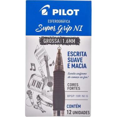 Imagem de Caneta Pilot Super Grip 1.6 Preta Caixa Com 12