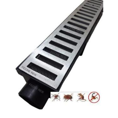 Imagem de Grelha Pluvial Linear  6x50 modelo Grelha Aluminio com Tela Anti Inset