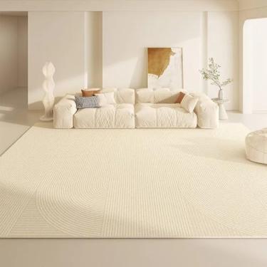 Imagem de Sala de estar Tapete Casa Bege Grande Área Listrada Quarto Cabeceira Tapete Macio Sala de Estudo Mesa de Centro Tapete de Pelúcia, SY2224, QD, A, 300x400CM