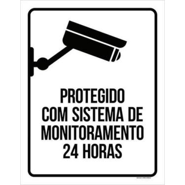 Imagem de Kit 5 Placas Protegido Sistema Monitoramento 24 Horas 36X46 - Sinalizo