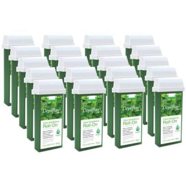 Imagem de 20UN Cera Refil Roll On Depilação Depilflax Hortelã 100G