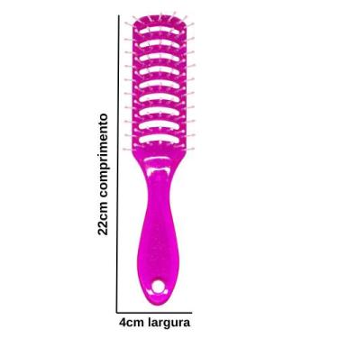 Imagem de Escova De Cabelo Retangular Vazada Com Glitter Marco Boni, Rosa