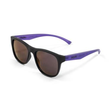 Imagem de Óculos de Sol HUPI Macau Preto Fosco/roxo - Lente Roxo Espelhado, Pret