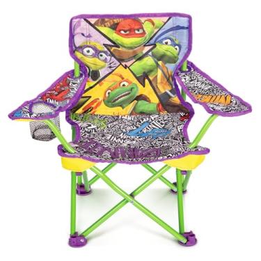 Imagem de Teenage Mutant Ninja Turtles Cadeira infantil dobrável – Cadeira de acampamento infantil com trava de segurança, bolsa de transporte, uso interno/externo, para idades de 2 a 3 anos, limite de 27 kg