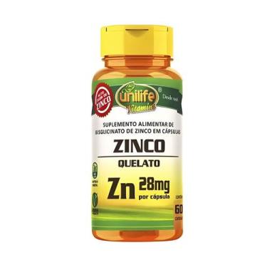 Imagem de Suplemento Zinco Quelato Zn Puro 28mg 60 Cápsulas - Unilife