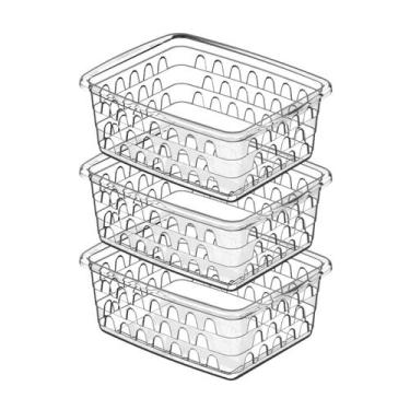 Imagem de Kit 3 Cesto Organizador Telado Sem Tampa 16 cm - Uninjet, Transparente