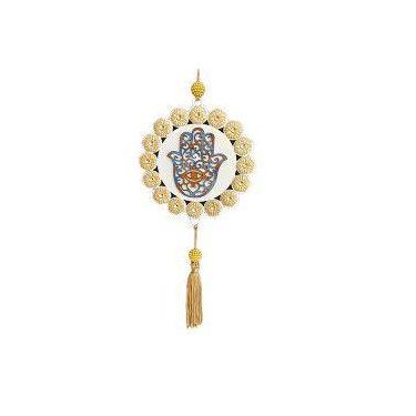 Imagem de Móbile Mandala Hamsá/Mão de Fatima/Proteção e Intuição 12cm - Aqui Tem