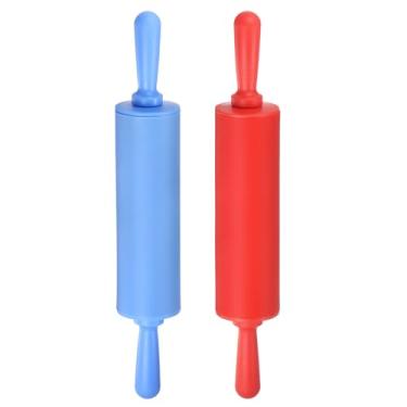 Imagem de HARFINGTON Rolos de silicone para assar 30,5 cm, antiaderente, rolo pequeno, massinha para massa, pizza, pastelaria, fondant, cozinha, azul e vermelho