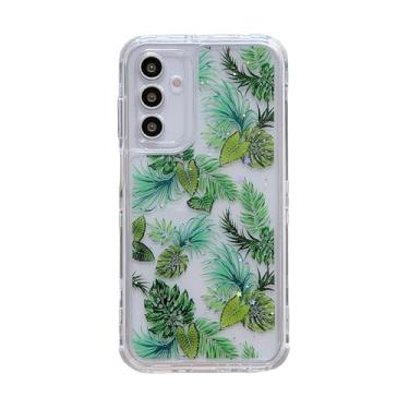 Imagem de Capa transparente 3 em 1 para Samsung Galaxy A35 5G, 3 camadas slim fit folhas verdes padrão 3D bonito feminino estética tendência à prova de choque capa feminina de corpo inteiro para Galaxy A35 16.8