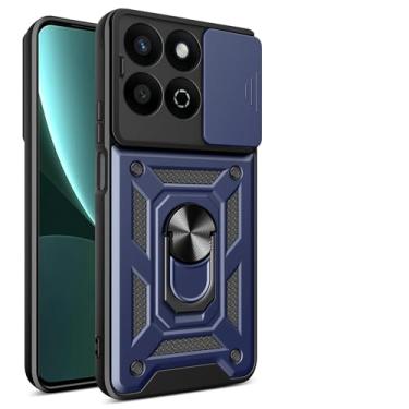 Imagem de Kukoufey Compatível com capa inteligente Honor 200, compatível com Honor Play 60 Plus, com capa de lente de câmera deslizante compatível com Honor X7c 4G/5G ALT-NX1 ALT-LX2 capa azul