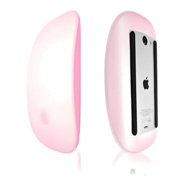 Imagem de uqy Capa de silicone para mouse para Apple Magic Mouse 1&2, à prova de quedas, à prova de poeira, capa ultrafina (rosa)