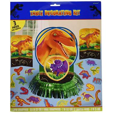 Imagem de Amscan Kit de decoração de mesa pré-histórico, 1 pacote (23 peças), lembrancinha de festa