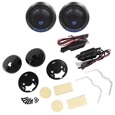 Imagem de Par Rockville RT6 240 Watt Car 1" Silk Dome Neo Giratórios Tweeters+Crossovers, Preto