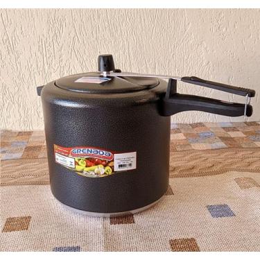 Imagem de Panela de Pressão Grande 10 Litros Alumínio Forte Preta Craqueada - GR