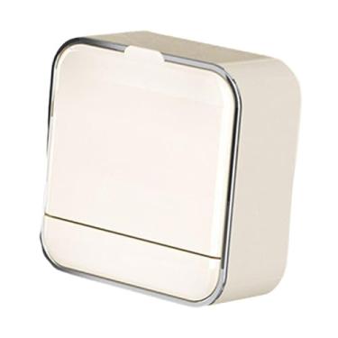 Imagem de IEUDNS Suporte para saboneteira para parede de chuveiro autodrenante à prova d'água com bandeja de drenagem caixa de proteção à prova de poeira recipiente de, Branco