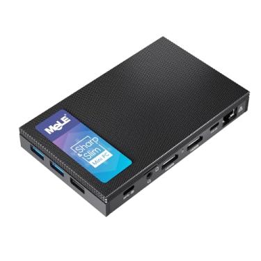 Imagem de MeLE Fanless N100 Mini PC 16GB LPDDR4x 512GB SSD Quieter4C Micro PC 2x HDMI 4K USB-C Triple Display 2.4G / 5GHz WiFi BT5.1 GbE Suporte de Computador de Mesa Pequeno M.2 SSD Linux em IoT NAS MES WMS