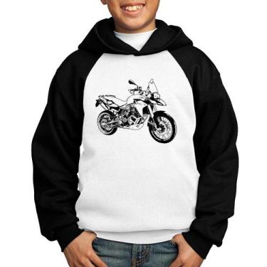 Imagem de Moletom Infantil Moto F 800 GS Traços - Foca na Moda, Branco, Preto, 1