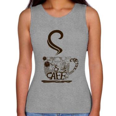 Imagem de Regata Feminina Café Coffee - Foca na Moda, Cinza, GGG